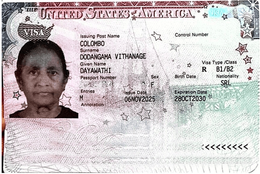 Dayawathi's approved visa